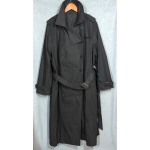 New Universal Standard Trench Coat Men XL Double Breast Black Timeless On Trend